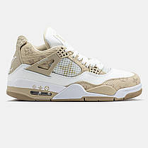 Кросівки Nike Air Jordan Retro 4 x Louis Vuitton Beige / Найк Аїр Джордан Ретро 4 Луї Віттон Бежеві з Білим, фото 3