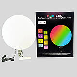 Світлодіодна кругла лампа з пультом кольорова 33 см RGB-LED Fill Light GS-330 портативне відеосвітло для зйомки, фото 9
