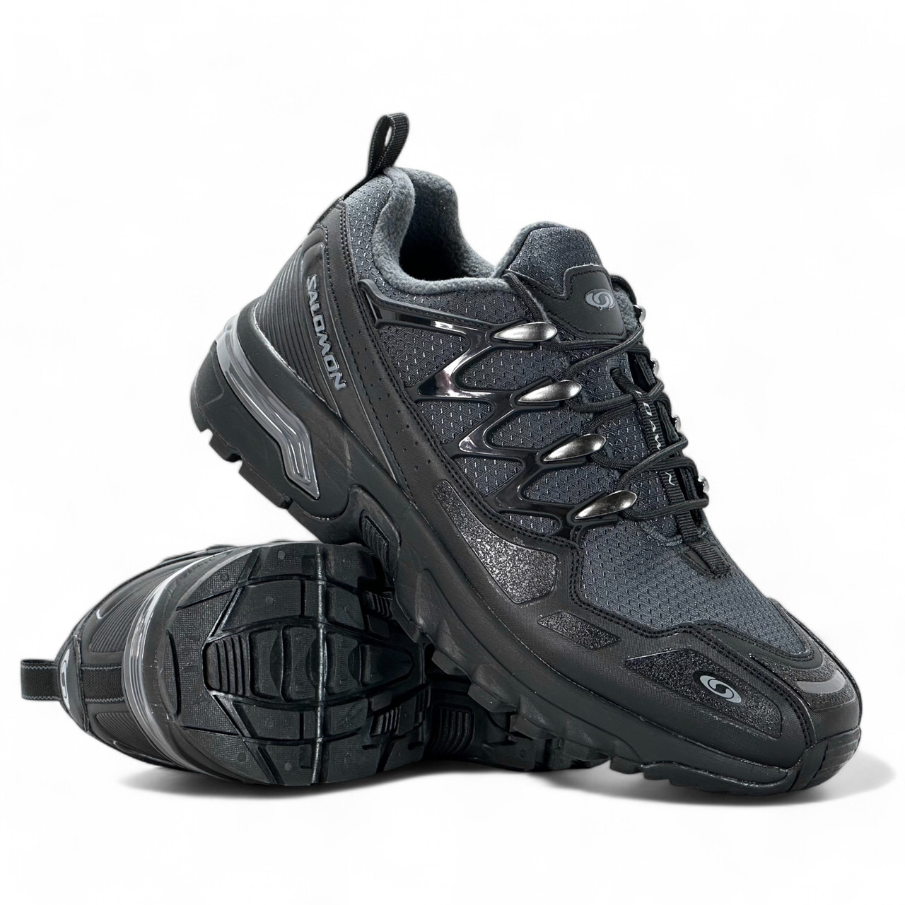 Чоловічі зимові кросівки з термомембраною чорні темно-сірі