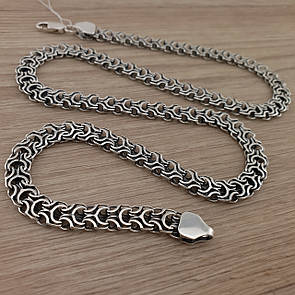 Срібна цепочка чоловіча рамзес. Чоловічий срібний ланцюжок широкий Фараон. Ширина 7,5 мм / 55 см