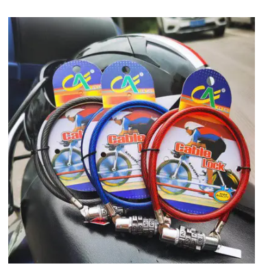 Замок зі сталевим тросом із паролем довжина 65 см, фото 1