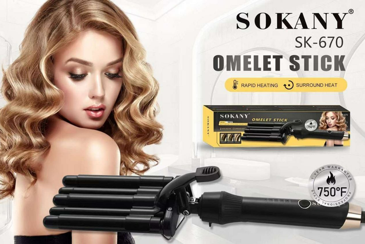 Плойка для волосся Sokany SK-670 стайлер 45 Вт Чорний, фото 1