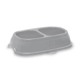 Миска подвійна Stefanplast (Стефанпласт) Break 13 для собак та котів пластикова 0.2+0.2 л сірий / блакитний