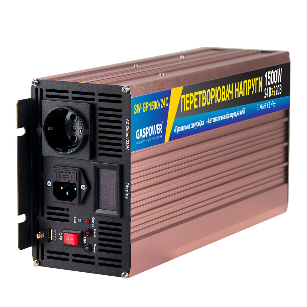 Інвертор (джерело безперебійного живлення) SW-GP1500/24C, 1000W, фото 1