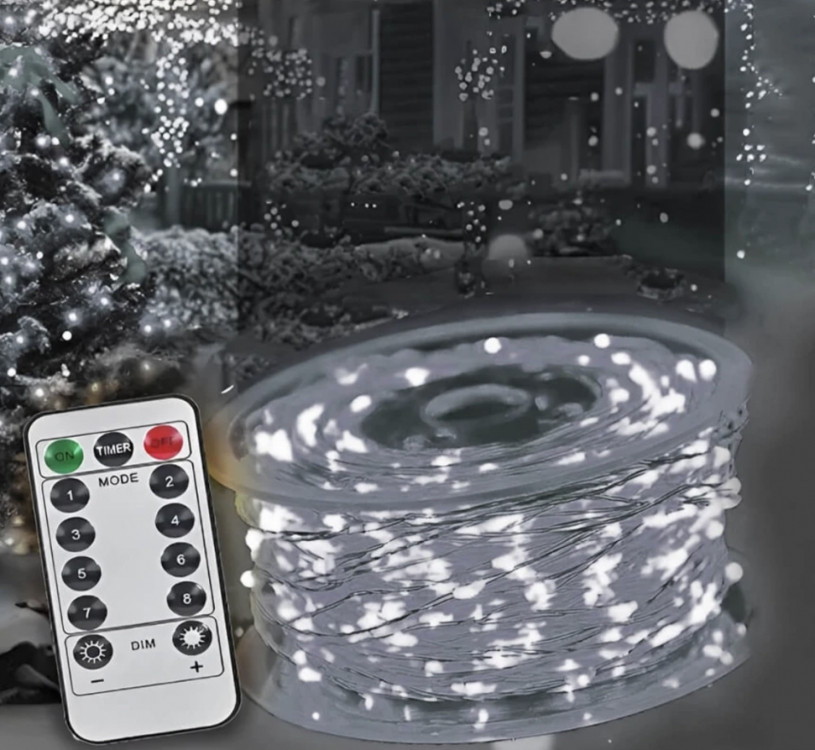 Гірлянда світлодіодна роса 50 м, 500 LED (Білий), фото 1