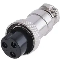 Роз'єм MIC 323 big "гніздо", під кабель, 3pin, діам.-20мм