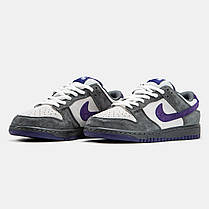 Чоловічі Кросівки Nike SB Dunk Low Grey Purple Pegion / Найк СБ Данк Піджен Низькі Сірі з Фіолетовим, фото 5