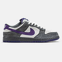 Чоловічі Кросівки Nike SB Dunk Low Grey Purple Pegion / Найк СБ Данк Піджен Низькі Сірі з Фіолетовим, фото 3
