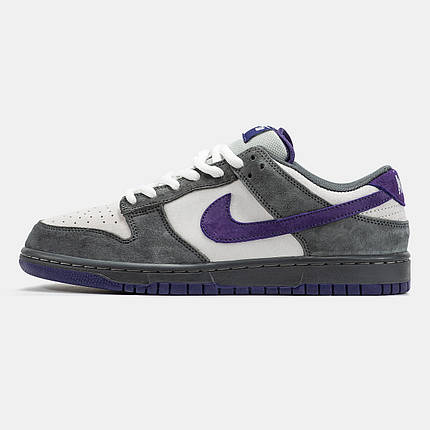 Чоловічі Кросівки Nike SB Dunk Low Grey Purple Pegion / Найк СБ Данк Піджен Низькі Сірі з Фіолетовим, фото 1