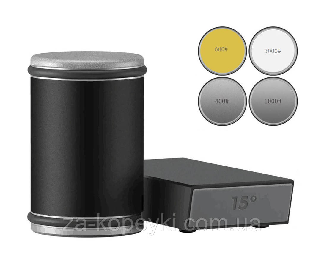 Точилка для ножів та ножиць роликова Roller sharpener + 2 алмазні + 2 керамічні диски коричнева, фото 1