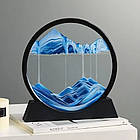 Настільна 3D картина «Піщаний пейзаж», Синій / 3д картина антистрес рухомий пісок / Рамка з піском, фото 5
