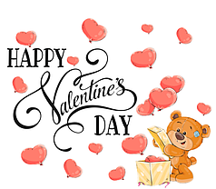 Наліпка на коробку-сюрприз - Happy Valentine's Day