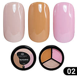 Гель-фарба Global Fashion підвищеної щільності Solid Color Gel-3, 02 French, 15 г