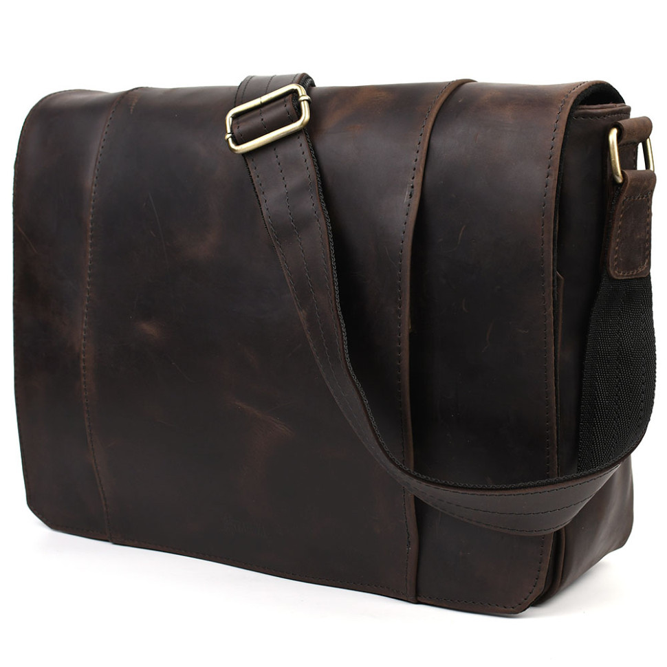 Велика чоловіча сумка-поштальйон із натуральної шкіри RC-7338-3md бренда TARWA, фото 1