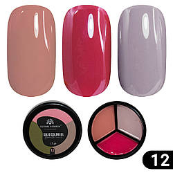 Гель-фарба Global Fashion підвищеної щільності Solid Color Gel-3, 12 Barbie, 15 г