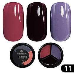 Гель-фарба Global Fashion підвищеної щільності Solid Color Gel-3, 11 Violet, 15 г