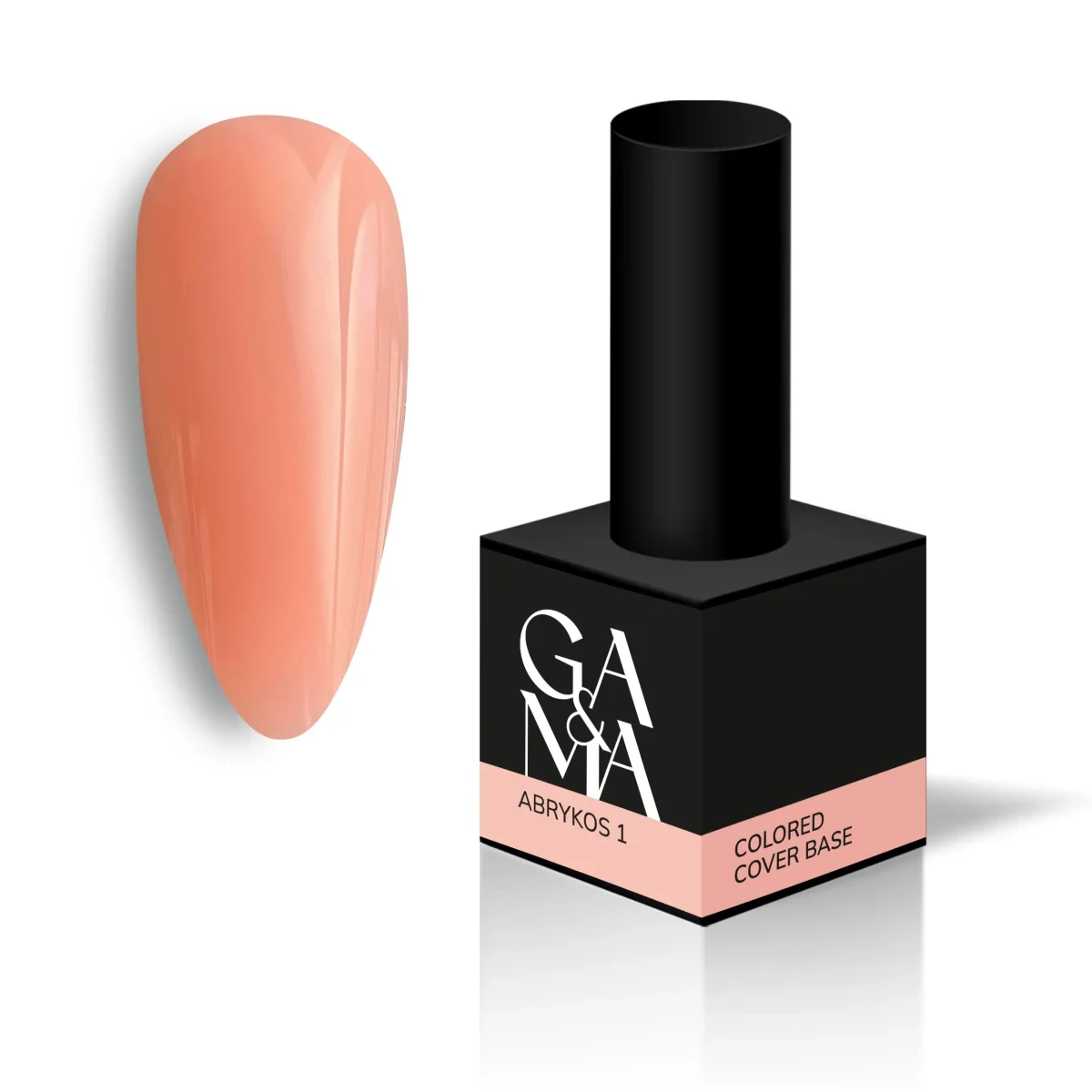 Камуфлююча база для нігтів абрикос Ga&Ma Cover base Colored 001 Abrykos, 15 мл, фото 1
