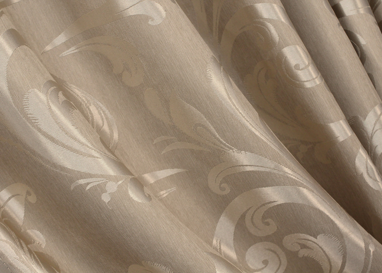 Шторна тканина жакард, колекція "Лілія", висота 2,7 м. Колір бежевий. Код 1525ш, фото 1