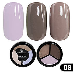 Гель-фарба Global Fashion підвищеної щільності Solid Color Gel-3, 08 Cappuccino, 15 г