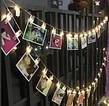 Світлодіодна гірлянда з прищіпками для фото 20 led, 4 метри на батарейках, фото 2