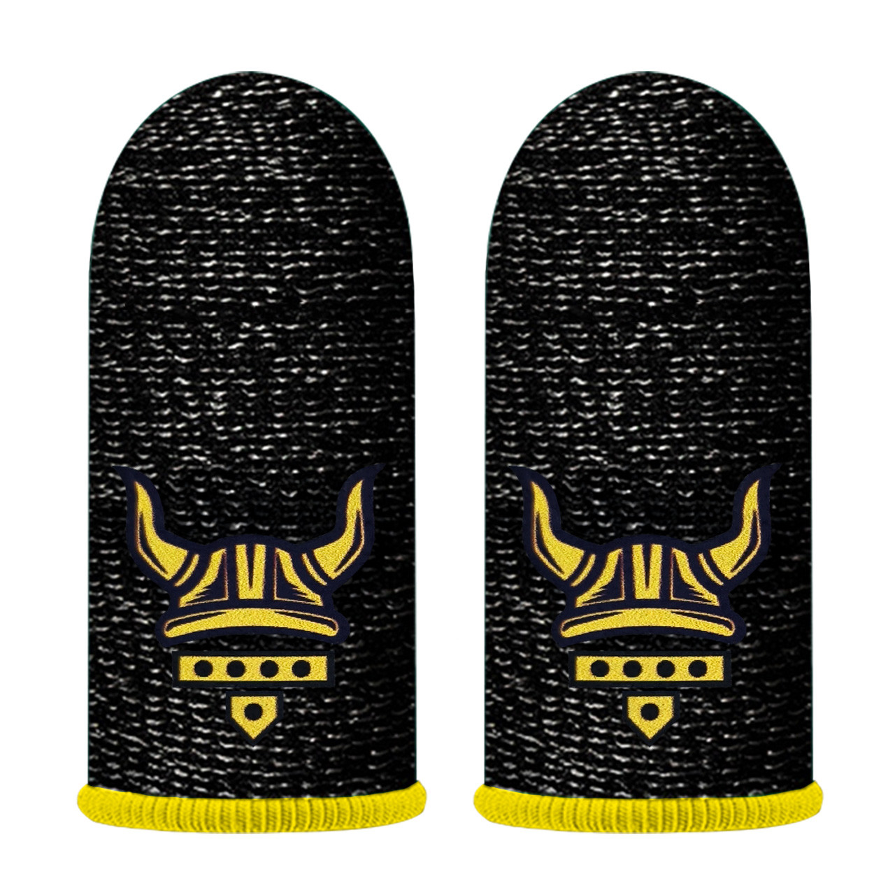 Ігрові напальчники з нейлоном GUARD (1 пара 2 шт) для ігор на телефоні смартфоні планшеті pubg пабг пубг Сірий із жовтим, фото 1