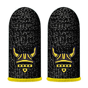 Ігрові напальчники з нейлоном GUARD (1 пара 2 шт) для ігор на телефоні смартфоні планшеті pubg пабг пубг Сірий із жовтим