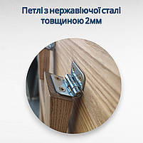 Темно-коричневий барний високий стілець з дерева Напівбарний дерев'яний табурет для кухні, барної стійки ЯСЕН, фото 6
