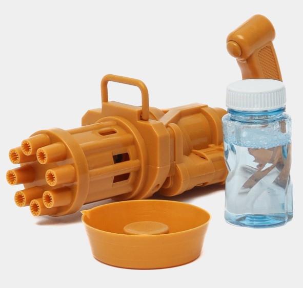 Іграшка кулемет Gatling Electric Bubble Gun автоматичний генератор мильних бульбашок, Жовтий