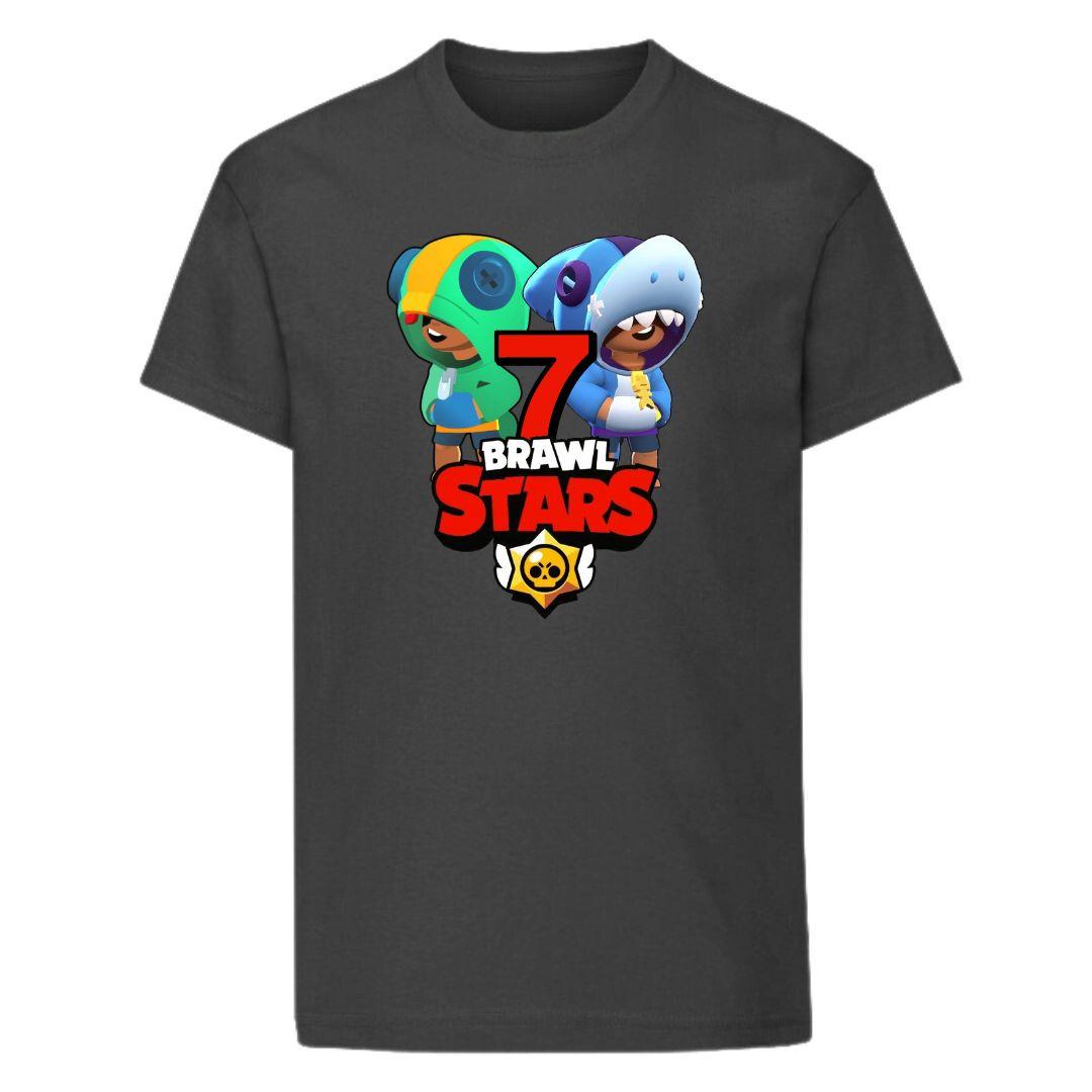 Дитяча чорна футболка з принтом Brawl Stars 7 років