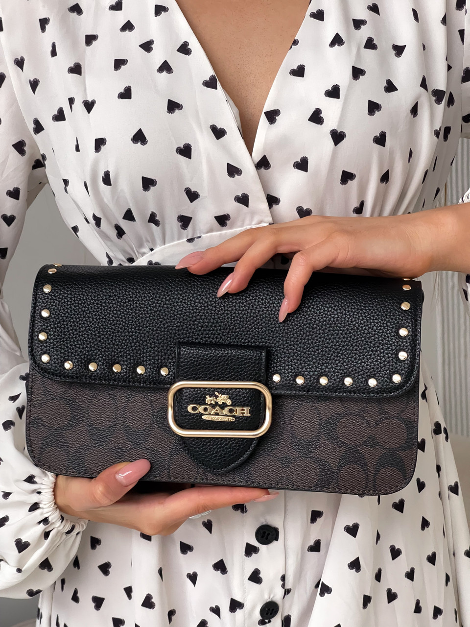Сумочка клатч Coach Idol Bag бежевий, фото 1