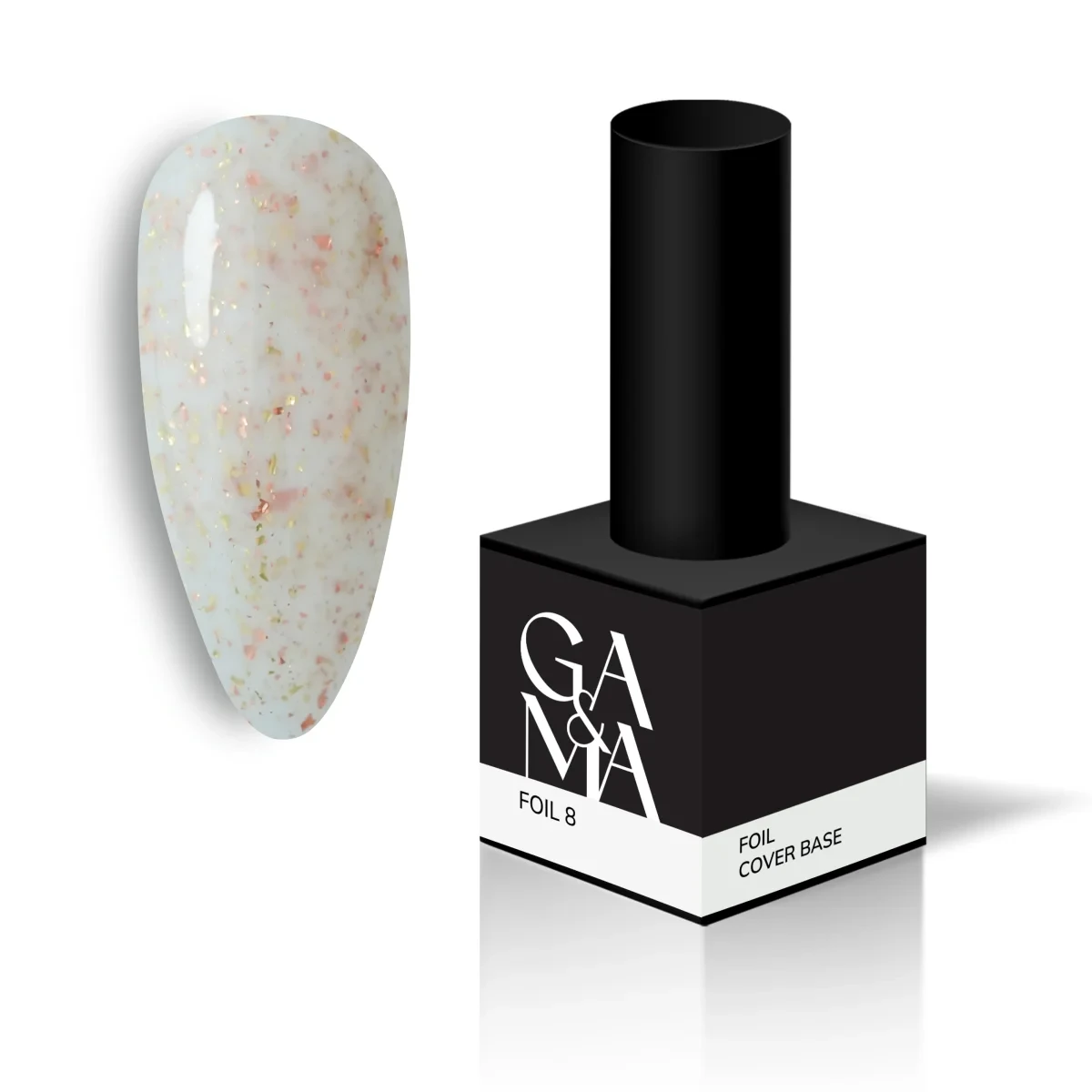 Камуфлююча база для нігтів Cover base Ga&Ma Foil 008, 15 мл, фото 1