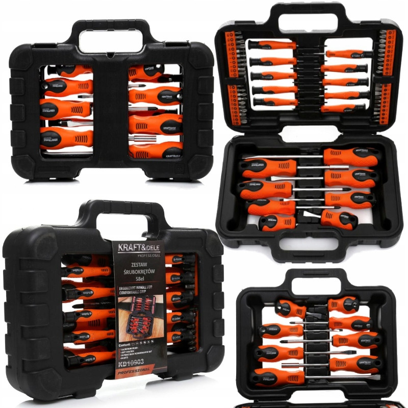 Набір викруток і біт 58 шт. Kraft&Dele KD10903, фото 1