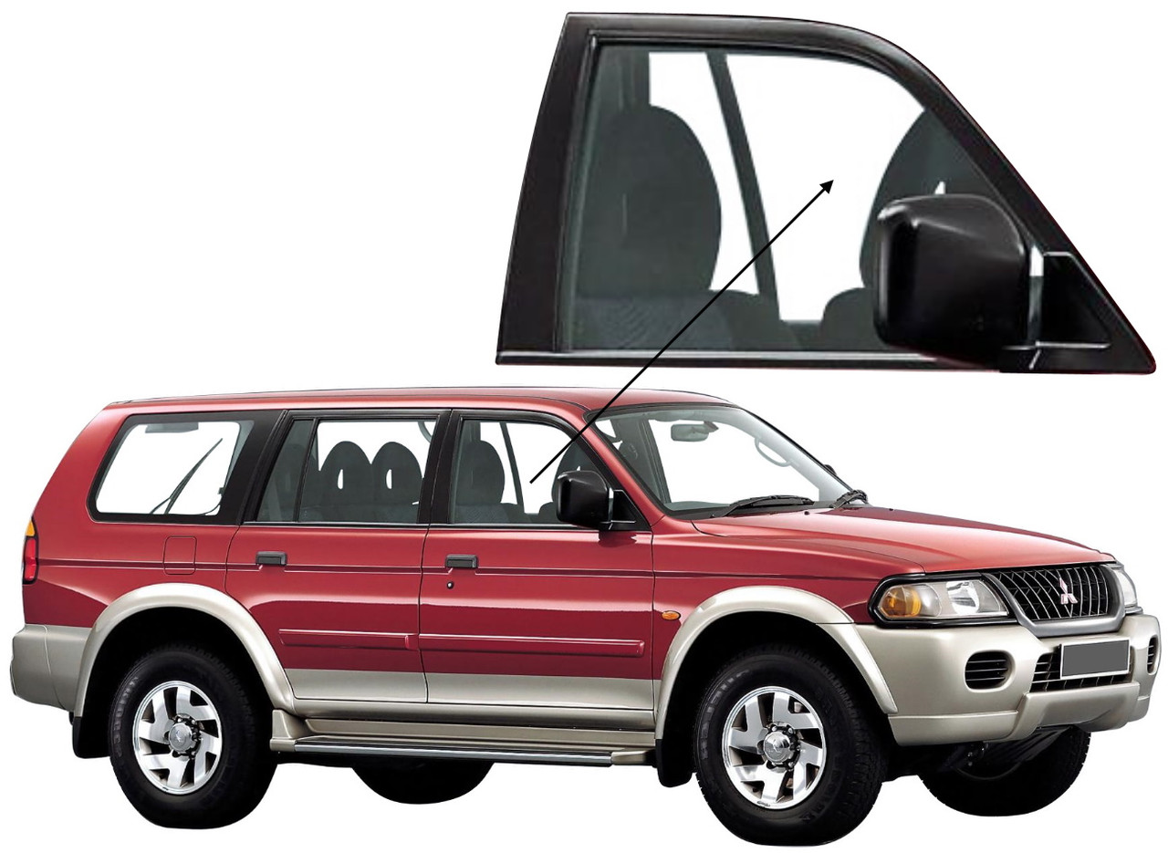 Бічне скло Mitsubishi Pajero Sport 1998-2007 передніх дверей праве, фото 1