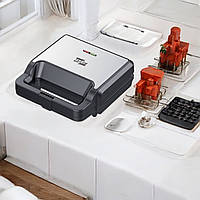 Вафельниця 6в1 Zepline 2200W Мультимейкер зі змінними панелями для сендвічів пончиків гриль горішниця