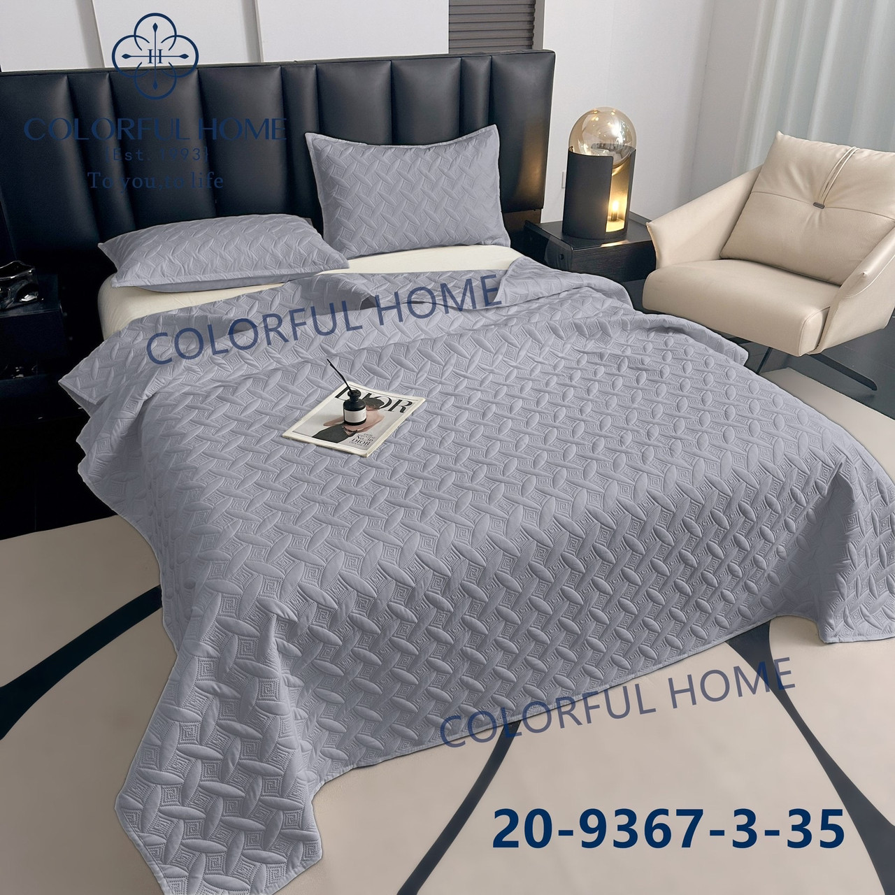 Плед-покривало стьобань 220-240 Кольори мікс (3 шт.), фото 1