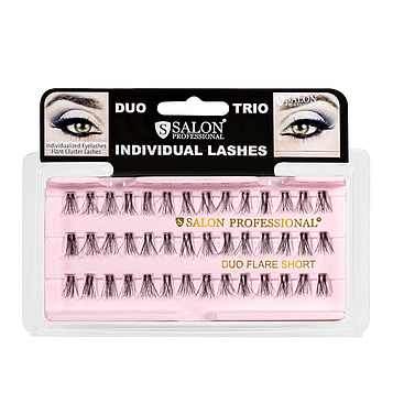 Пучкові вії для нарощування подвійні Salon Duo Flare Individual Lashes, SHORT
