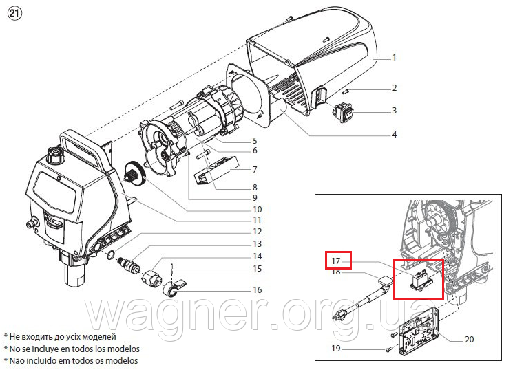 Вузол автоматичного вимикача, 110 В на Wagner ProSpray 3.20, 3.21