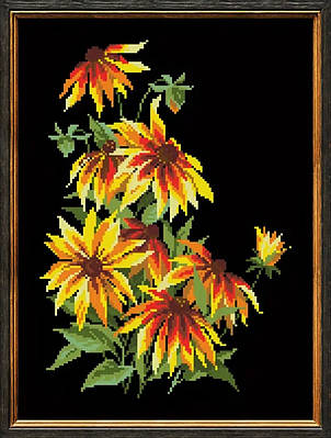 Набір для вишивання "Wild chrysanthemum flower". AIDA 14CT, 28*38 см. БЕЗ нанесення схеми на канву.