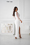 Довга сукня з блискітками на рукавах 7540 тив, фото 7
