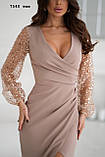 Довга сукня з блискітками на рукавах 7540 тив, фото 2
