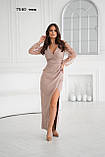 Довга сукня з блискітками на рукавах 7540 тив, фото 3