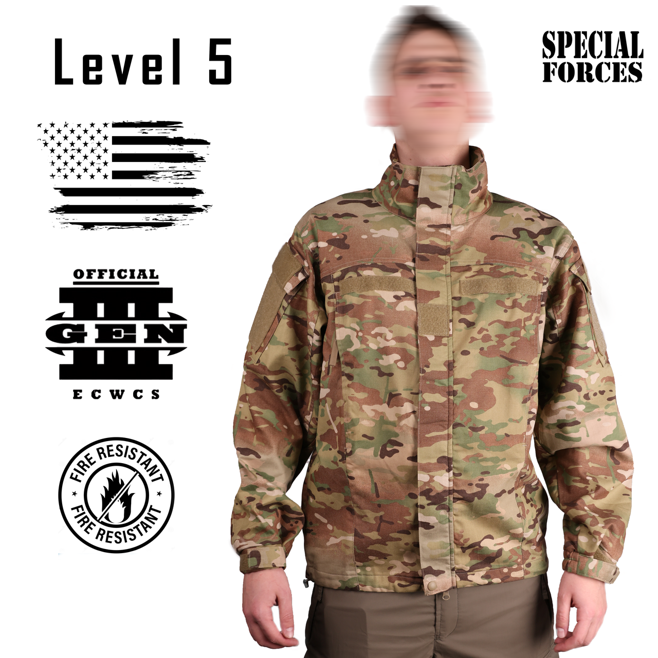 Вогнестійка куртка, Розмір: S/R, ECWCS GEN III Level 5, Колір: MultiCam, Soft Shell FR (Special Operations), фото 1