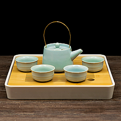 Набір посуду для чайної церемонії "Колотий лід" (блакитний) на 4 персони