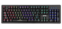 Клавіатура провідна механічна Marvo KG916 Multi-LED підсвічування Mechanical Blue Switch USB Black
