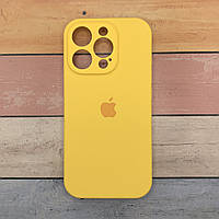 Чохол iPhone 16 Pro Max Silicone Case Full Camera матовий, Soft Touch, мікрофібра, жовтий (4) Yellow