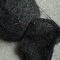 Кідмохер з пайєтками Pompadour Millefili, чорний з райдужними 3 мм пайєтками і райдужним люрексом