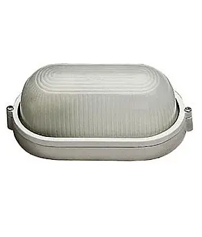 Світильник лазня-сауна НПП 100 Вт E27 (IP54) білий овал без решітки ТМ СПЕКТР LUX