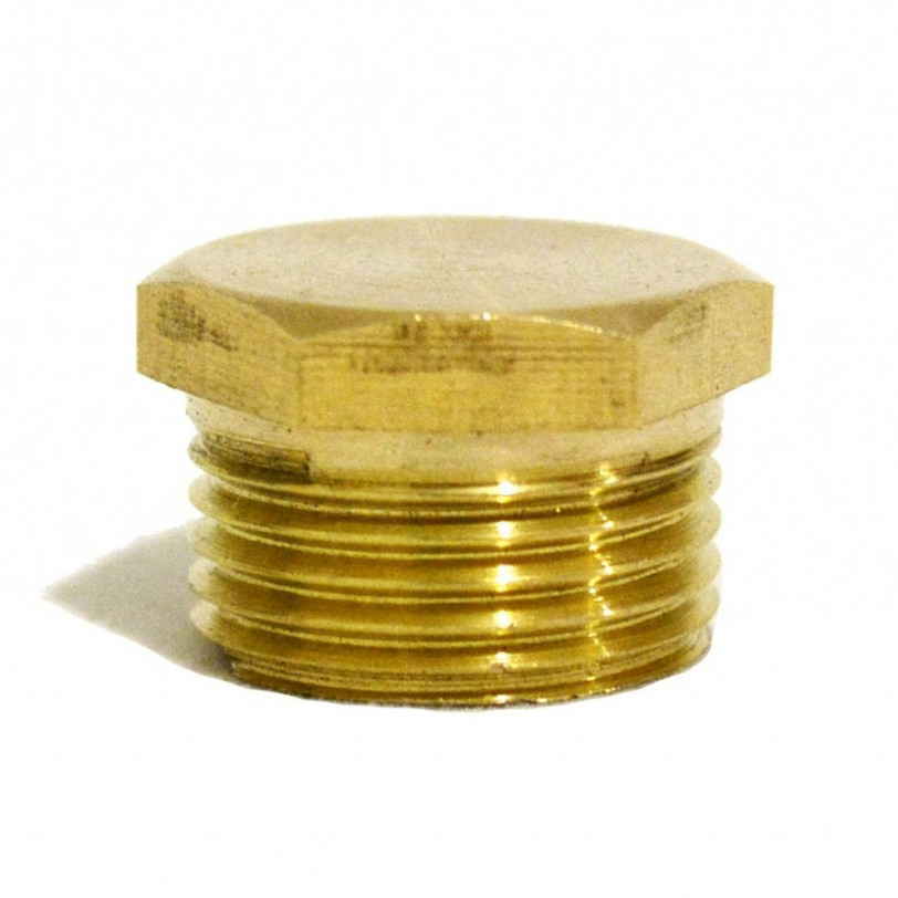 Заглушка для труб Україна зовнішнє різьблення 1/2 дюйма латунна посилена, фото 1