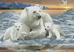 Схема для вишивання бісером ТМ Acorns Білі ведмеді А3-К-197