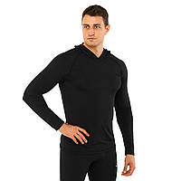 Лонгслив компрессионный спортивный мужской с капюшоном JASON 0997 размер L цвет черный